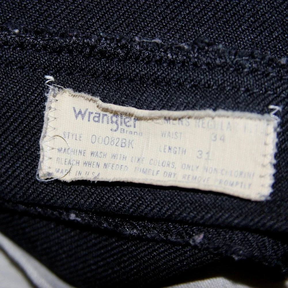 Vintage Wrangler Mens Regular Fit Black Jeans‎ Size 34x31 Stretch